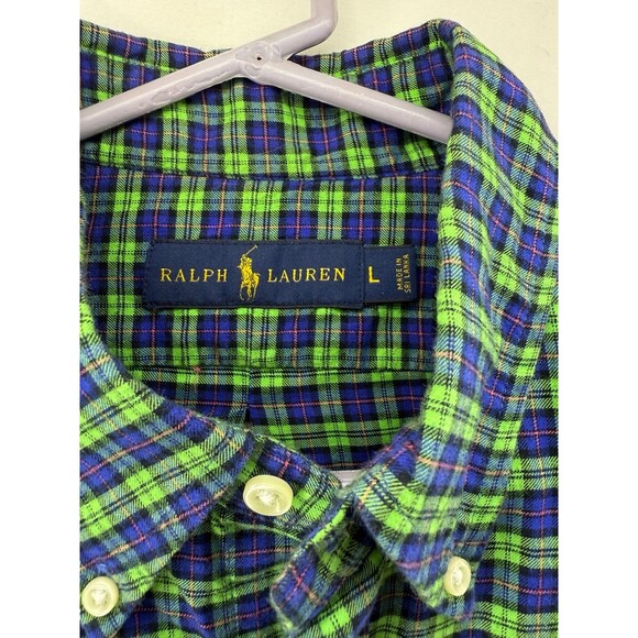 Polo Ralph Lauren Plaid Long Sleeve Button-down Pony embroidered Men’s L - Picture 3 of 5